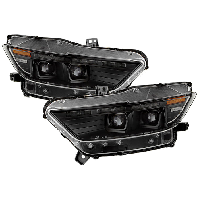 ( Akkon ) Ford Mustang 15-17 Full LED Headlights With Welcome Light - Black