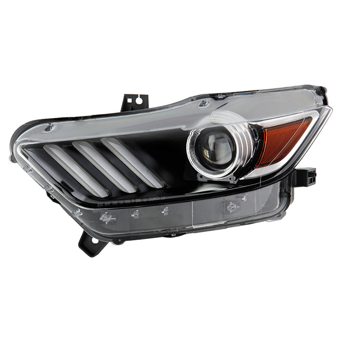 ( POE ) Ford Mustang 15-17 Xenon HID LED DRL Projector Headlights - Low Beam-D3S(Not Included) ; High Beam-D3S(Not Included) - OE Left