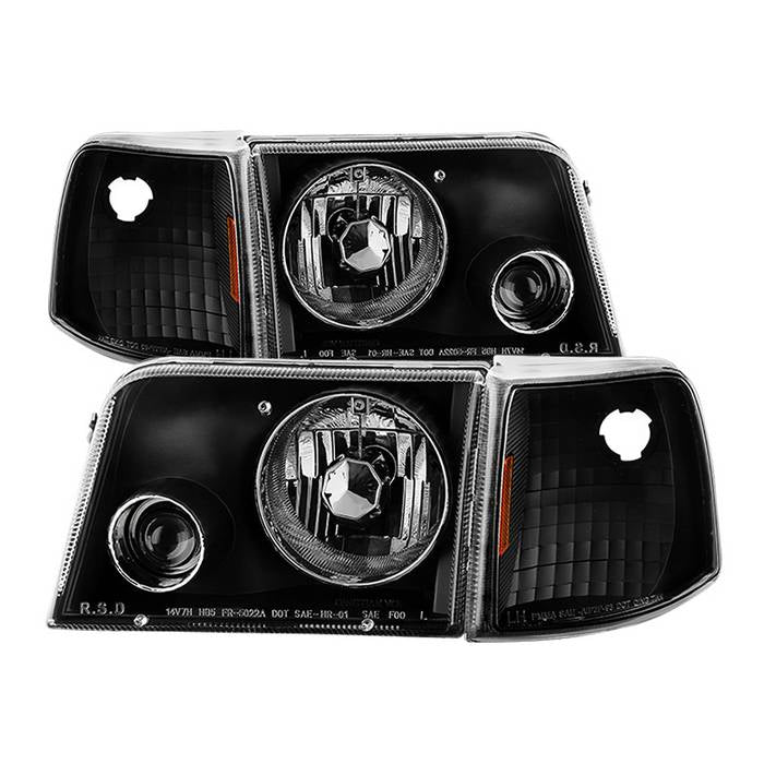 ( xTune ) Ford Ranger 93-97 Projector Headlights With Corner Lights  - Black