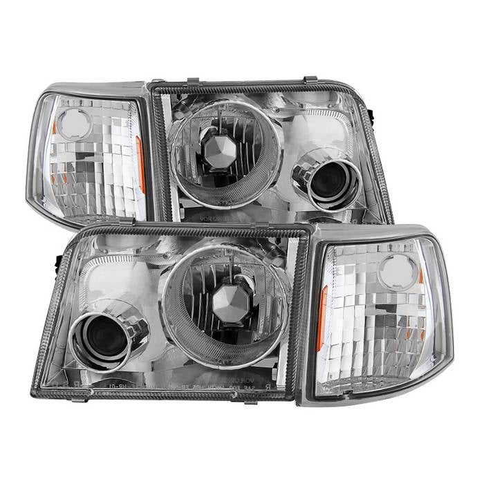 ( xTune ) Ford Ranger 93-97 Projector Headlights With Corner Lights  - Chrome
