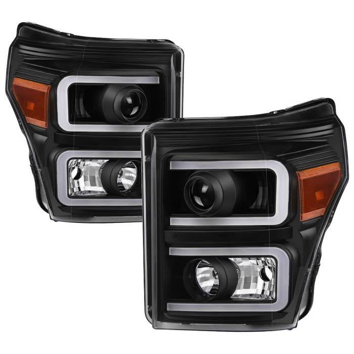 ( Akkon ) Ford F-250/F-350/F450 Super Duty 11-16 Projector Headlights - Light Bar DRL - Black