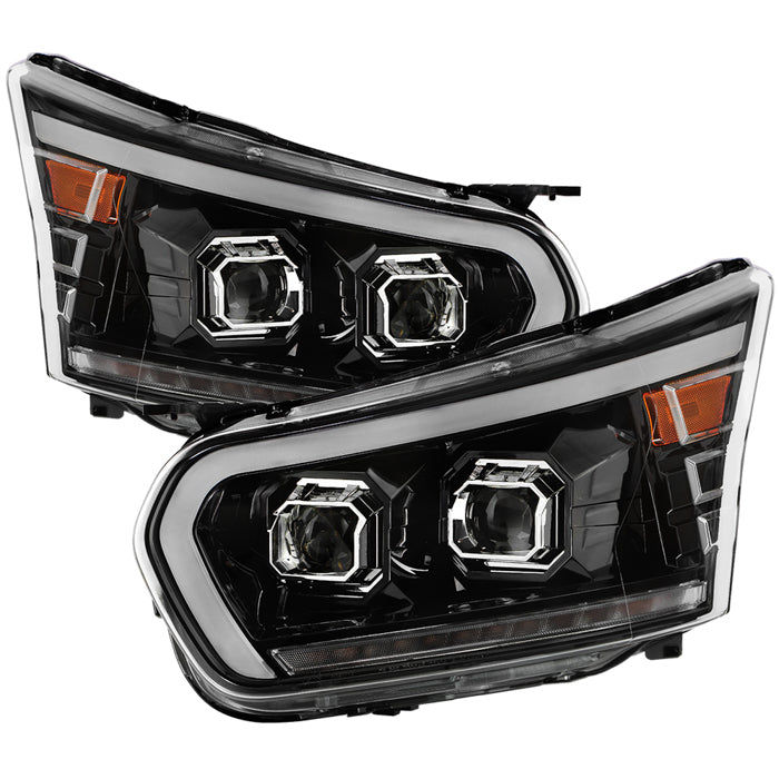 ( Akkon ) Ford Transit T250 T350 2500 3500 15-20 Halogen Only Projector Headlights With Light Tube DRL - Black