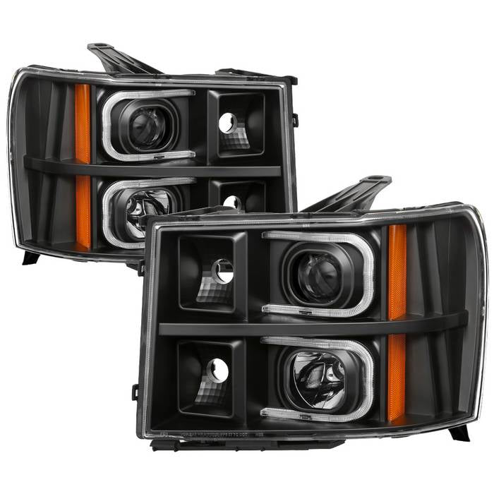 ( xTune ) GMC Sierra 1500/2500/3500 07-13 / GMC Sierra Denali 08-13 / GMC Sierra 2500HD/3500HD 07-13 Projector Headlights -Light Tube Style - Black