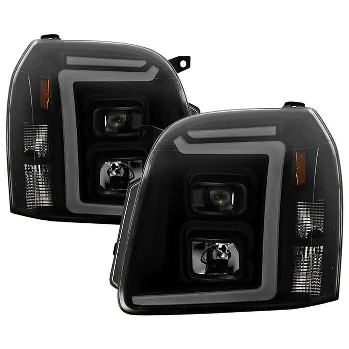 ( xTune ) GMC Yukon 2007-2014 / GMC Yukon Denali 2007-2014 / GMC Yukon XL 2007-2014 LED Light Bar Projector Headlights - Black Smoked