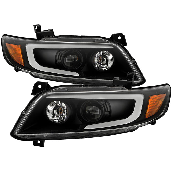 ( Akkon ) Infiniti FX35 FX45 03-08 (  Bulbs and  Ballast Not Included - Swap Off Old Lamp) DRL Light Bar Switch-Back Projector Headlights - Low Beam-D2S(Not Included) ; High Beam-D2S(Not Included) ; Signal-7440A(Included) -  Black