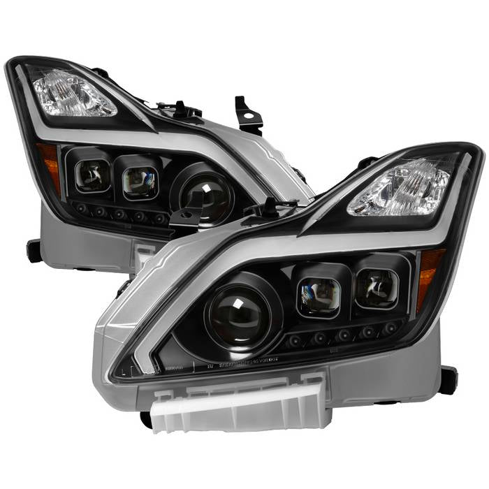( Akkon ) Infiniti G37 G37X Coupe (non-AFS) HID Models Only 2008-2015 ( Not Fit Halogan & Models With AFS ) Light Bar Projector Headlights w/Sequential Turn Signal - Black