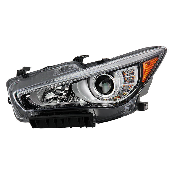 ( POE ) Infiniti Q50 14-17 4Dr HID (w/o Adaptive) Projector Headlights - Low Beam-LED ; High Beam-LED - OE Left