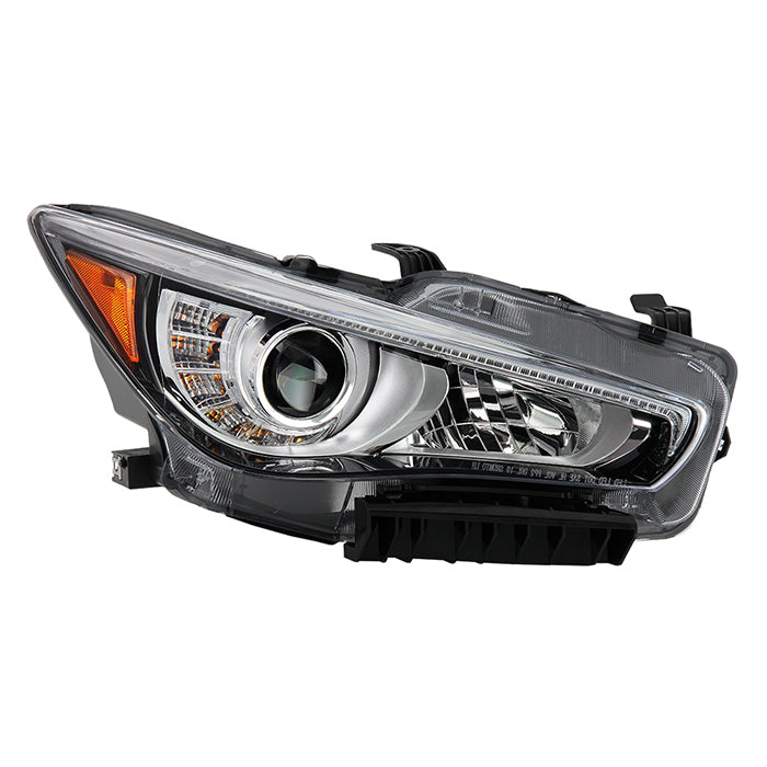 ( POE ) Infiniti Q50 14-17 4Dr HID (w/o Adaptive) Projector Headlights - Low Beam-LED ; High Beam-LED - OE Right