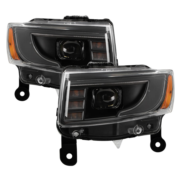 ( xTune ) Jeep Grand Cherokee 2014-2016 Led Light Bar Projector Headlights - Left and Right - Black