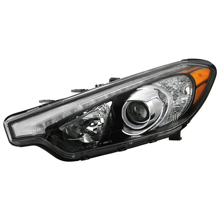 ( POE ) Kia Forte 14-16 Halogen w/LED Position Projector Headlight - Low Beam-H11(Included) ; High Beam-H1(Included) ; Signal-PY21W(Included) - OE Left