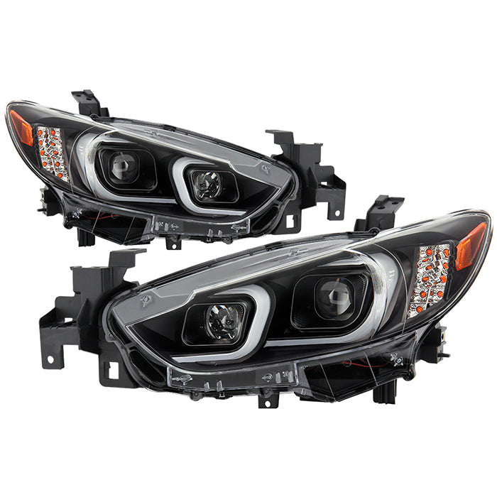 ( Akkon ) Mazda 6 Sedan 2014-2017 Halogen Models Only( Don‘t Fit Models with Factory HID Xenon ) LED Light Bar Projector Headlights - Black