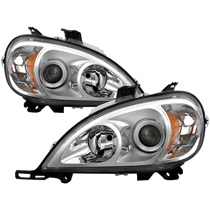 ( Akkon ) Mercedes Benz W163 ML-Class 98-01 Projectoer Headlights - Low Beam-H7(Included) ; High Beam-H7(Included) - Signal-1157A(Not Included) - Chrome