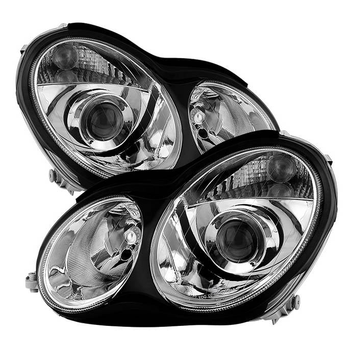 ( Akkon ) Mercedes W203 C class Sedan 2001-2005 ( Does Not Fit Coupe and HID models ) Projector Headlights -Chrome
