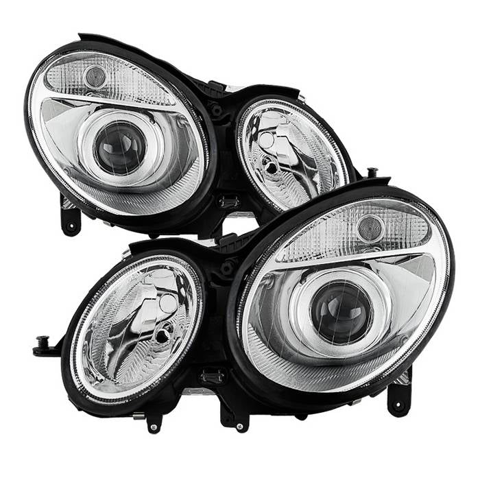 ( Akkon ) Mercedes Benz W211 E-Class 03-06 Halogen Models (Don‘t fit HID Models) OEM Projector Headlights - Chrome