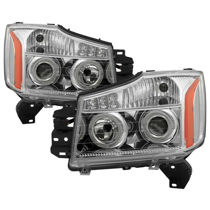 ( xTune ) Nissan Titan 04-15 / Nissan Armada 04-07 Projector Headlights - LED Halo - Chrome