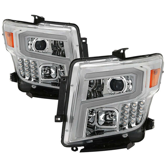 ( Akkon ) Nissan Titan 2016-2024 Halogen Only ( Do not fit Xenon HID Models ) Projector Headlights - Hi Beam included - H1   Lo Beam included -H7   Signal included - LED- Light Bar DRL - Chrome