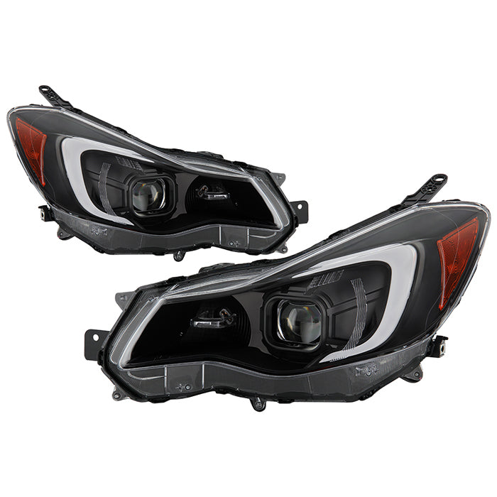 ( Akkon ) Subaru Impreza 12-16 / XV Crosstrek 13-14 DRL LED Light Bar Projector Headlights - Low Beam-H9(Included) ; High Beam-H9(Included) ; Signal-7440A(Included) - Black