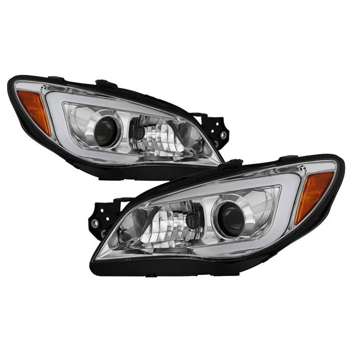 ( Akkon ) Subaru Impreza WRX 2006-2007 Projector Headlights - Halogen Model Only ( Not Compatible With Xenon/HID Model ) - Light Bar DRL - Chrome