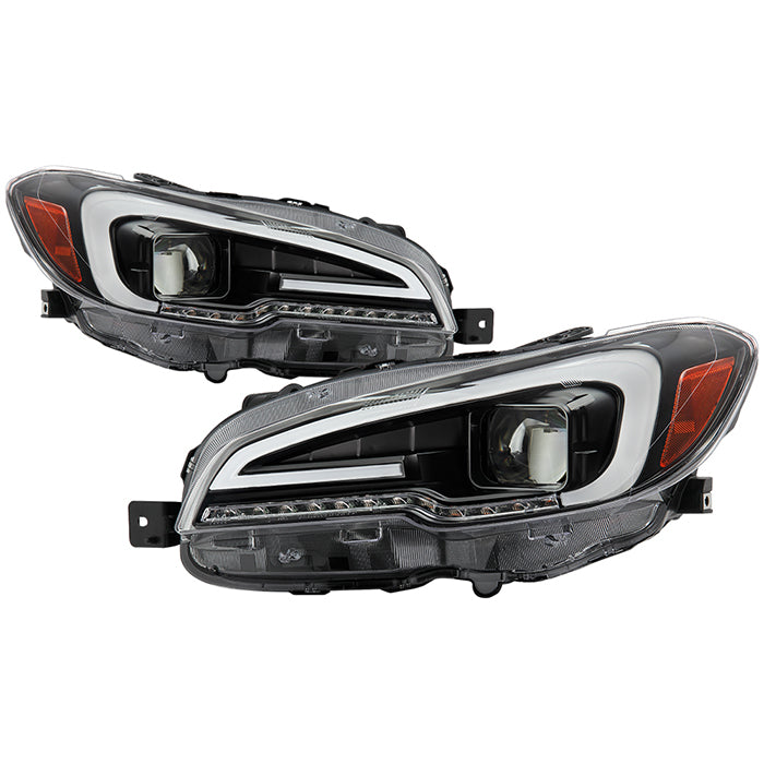 ( Akkon ) Subaru WRX 2015-2018 Projector Headlights - Halogen Model - Light Bar DRL - Low Beam-H9(Included) ; High Beam-H9(Included) ; Signal-LED - Black