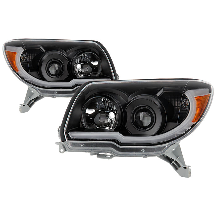 ( Akkon ) Toyota 4Runner 2006-2009 LED Light Bar Projector Headlights - Black - Low Beam - H11(Included) ; High Beam - HB3(Included) ; Signal-1156A(Included)