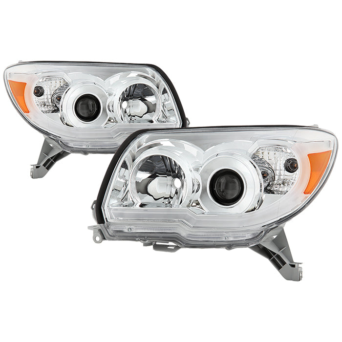 ( Akkon ) Toyota 4Runner 2006-2009 LED Light Bar Projector Headlights - Chrome  - Low Beam - H11(Included) ; High Beam - HB3(Included) ; Signal-1156A(Included)