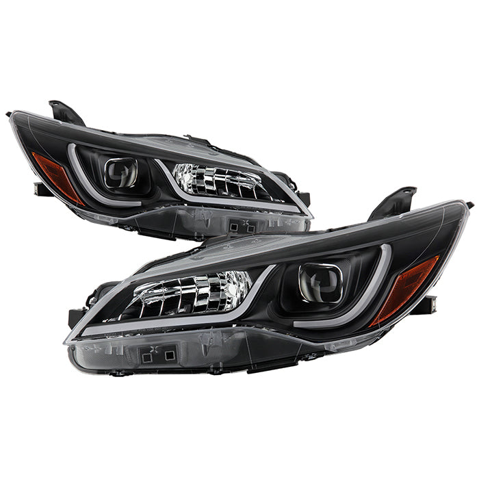 ( Akkon ) Toyota Camry 2015-2017 Halogen Models Only ( Don‘t Fit w/Factory LED Headlight models ) LED Light Bar Projector Headlights - Low Beam-H7(Included) ; High Beam-HB3(Included) - Black