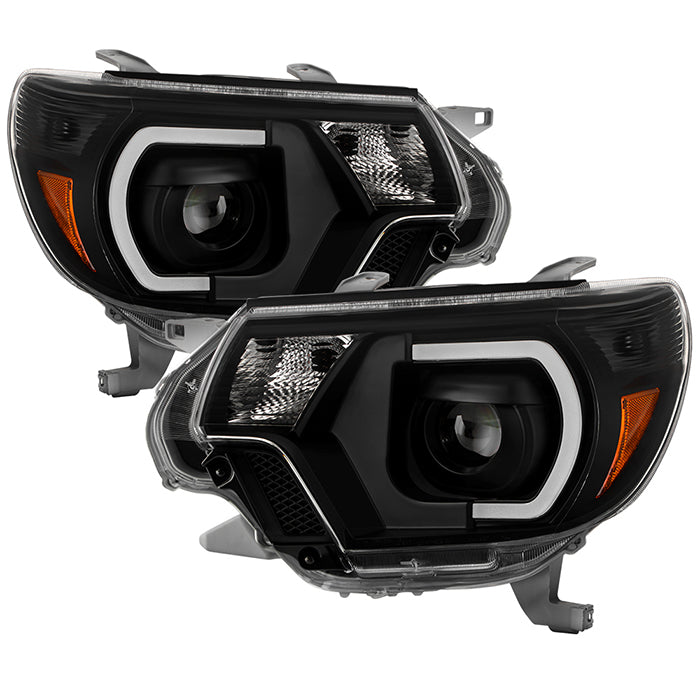 ( Akkon ) Toyota Tacoma 12-15 Projector Headlights - Light Bar DRL - Low Beam-H9(Not Included) ; High Beam-H9(Not Included) ; Signal-3457NA(Included) - Black