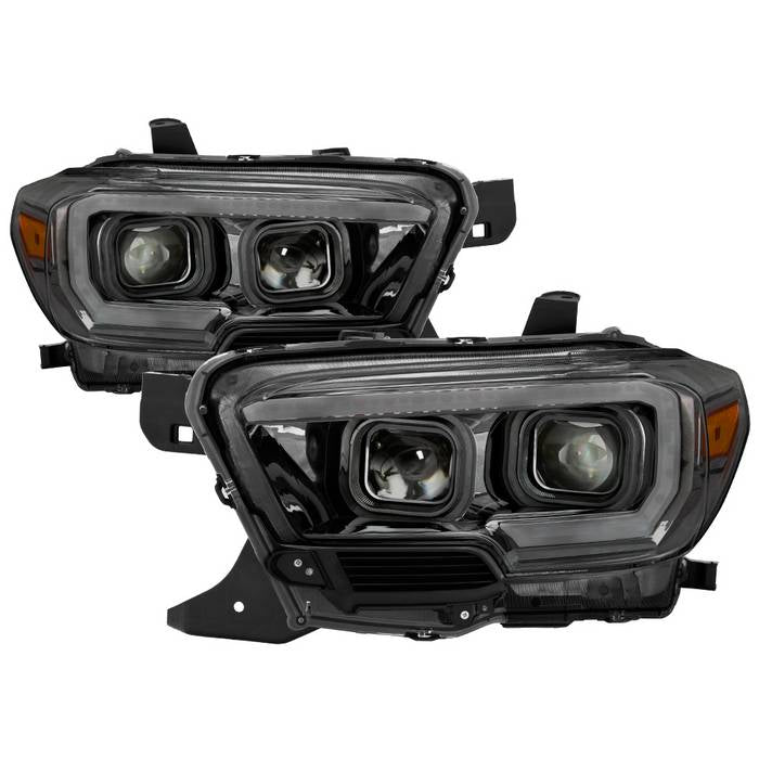 ( Akkon ) Toyota Tacoma 2016-2022 TRD Models only  ( Don‘t Fit SR & SR5 Models ) DRL Light Bar Projector Headlights w/Sequential Turn Signal - Low Beam-H7(Included) ; High Beam-H7(Included) ; Signal-LED(Included) - Smoked