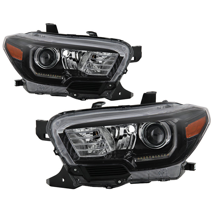 ( POE ) Toyota Tacoma 2016-2022 SR & SR5 Models only ( Don‘t Fit TRD Models ) Switch Black LED DRL Projector Headlights - Low Beam-H11(Not Included) ; High Beam-H9(Not Included) ; Signal-7440A(Not Included) - Black