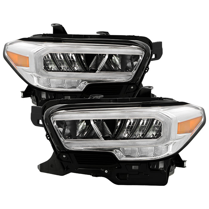 ( xTune ) Toyota Tacoma 16-22 Full LED w/DRL (OE Full LED fit on Halogen w/DRL Model) Headlight - Chrome