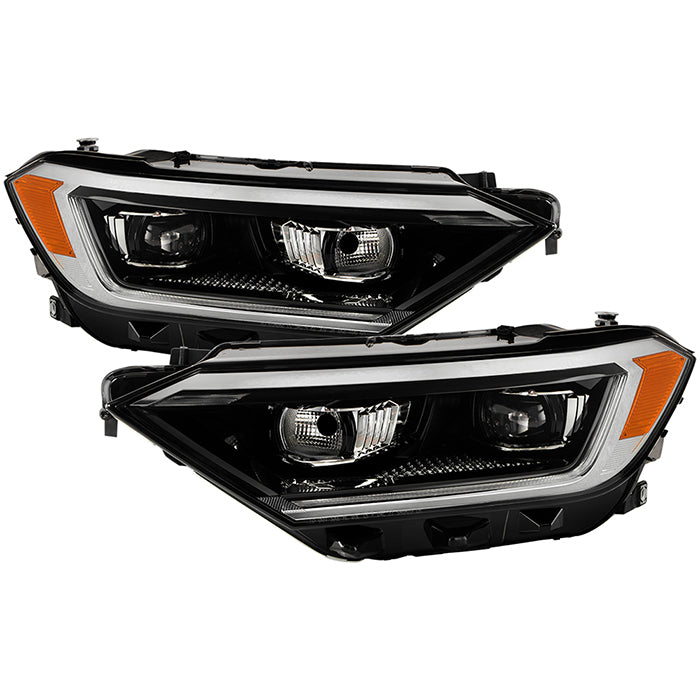 ( xTune ) VW Jetta 19-22  (Fit Halogen Model) (halogen Signal) High Low Beam LED DRL Projector Headlights - Black