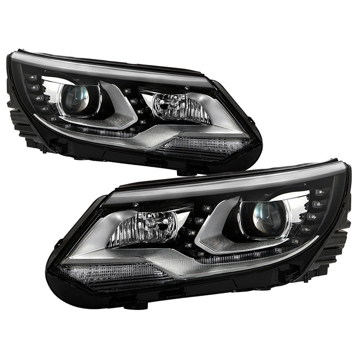 ( xTune ) VW Tiguan 12-17 (Fit OE Halogen Model) LED/DRL Projector Headlights - Low Beam-H7(Included) ; High Beam-H7(Included) ; Signal-1156A(Included) - Chrome