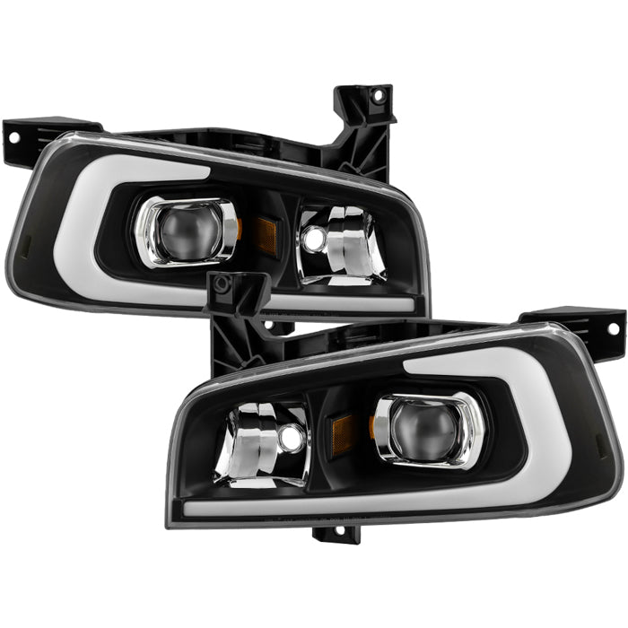 ( xTune ) Dodge Charger 06-10 Projector Headlights With Light Bar - Black