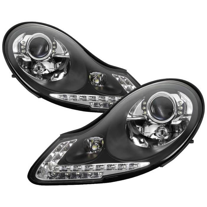 ( xTune ) Porsche Boxster 986 97-04 / 911 996 99-02 Projector Headlights - Halogen Model Only ( Not Compatiable With Xenon/HID Model ) - Black