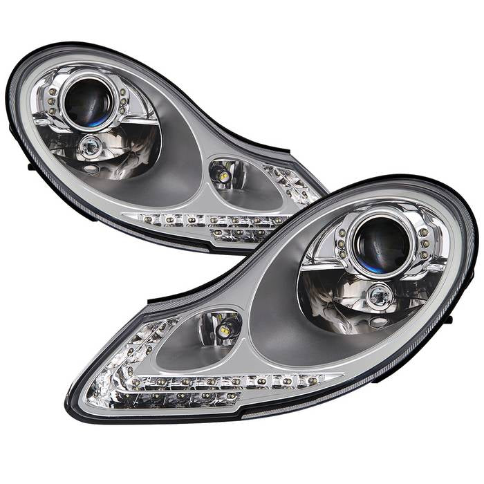 ( xTune ) Porsche Boxster 986 97-04 / 911 996 99-02 Projector Headlights - Halogen Model Only ( Not Compatiable With Xenon/HID Model ) - Chrome