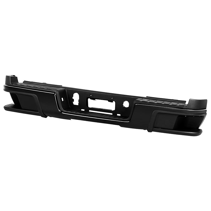 ( xTune ) Chevy Colorado 15-19 / GMC Canyon 15-19 w/o Parking Sensor Holes Rear Bumper Assembly ( Step Pad and Side Bumper End Included ) ( Compatible without Parking Sensor Model Only ) - Black (Part Link # GM1103180   OEM # 84427117 )