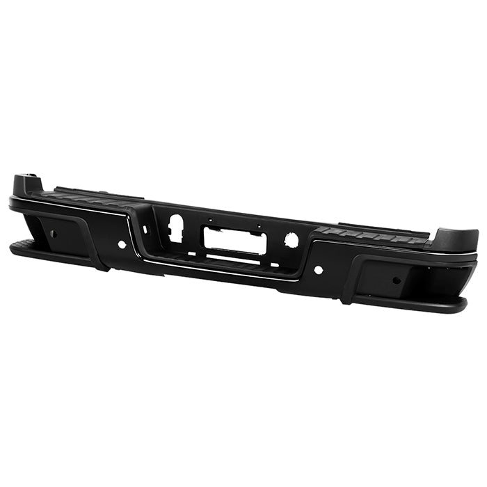 ( xTune ) Chevy Colorado 2019 / GMC Canyon 2019 w/ Parking Sensor Holes Rear Bumper Assembly ( Step Pad and Side Bumper End Included ) ( Compatible w/Parking Sensor Model Only ) - Black (Part Link # GM1103205   OEM # 84427123 )