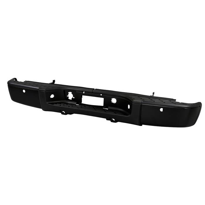 ( xTune ) Chevy Silverado 1500 07-13 / GMC Sierra 1500 07-13 with Parking Sensors Hole Models Only ( Don‘t Fit 2500/3500 models ) OEM Style Steel Rear Bumper - Black ( Brackets  Hardware  And Step Pads All Included ) ( OEM Part # GM1103149 )