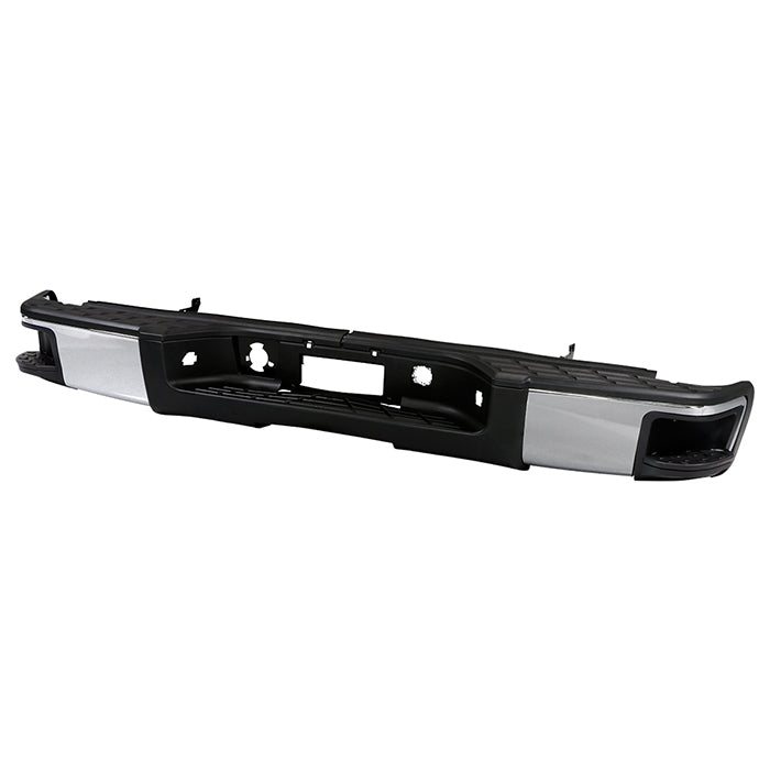 ( xTune ) Chevy/GMC Silverado/Sierra 1500 07-13 w/ Corner step ( don‘t fit Models w/ Park Assist Sensors Hole ) ( Don‘t Fit 2500/3500 models ) OEM Style Rear Bumper - Chrome ( Brackets/Hardware/Step Pads All Included ) ( OEM Part # GM1103147 )
