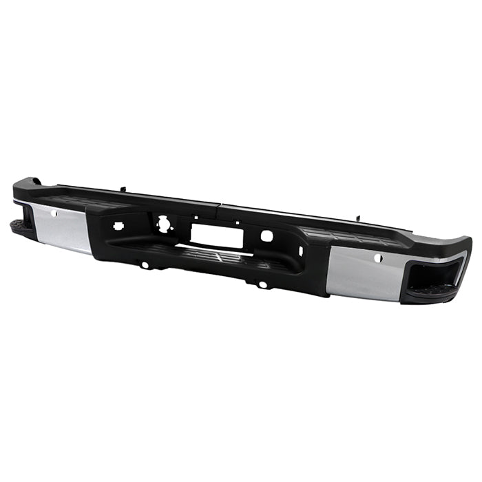 ( xTune ) Chevy/GMC Silverado/Sierra 2500/3500 11-13 (Fits Single Rear Wheel w/ Rear Sensor Model) (Not Compatible w/ Rear Park Assist) (Not Compatible 1500 Models) Corner Step Style Rear Bumper - Chrome ( Brackets Hardware And Step Pads All Included )