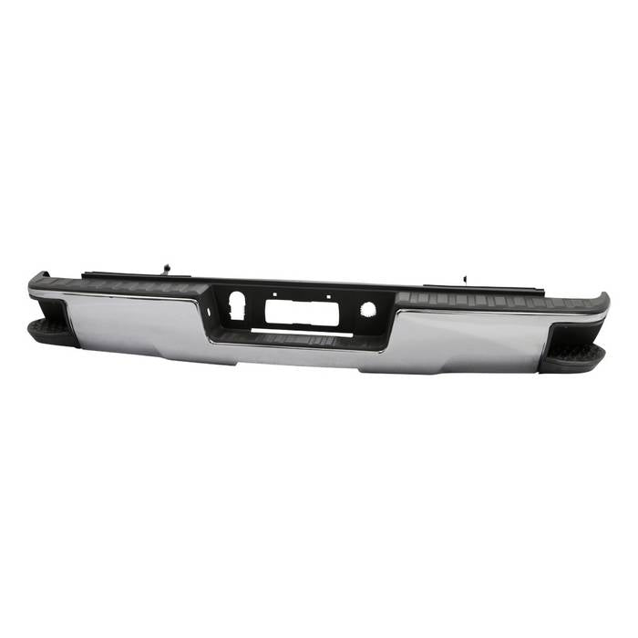 ( xTune ) Chevy 1500 14-18 / GMC Sierra 1500 14-18 ( Don‘t Fit Models with Park Assist Sensor Holes )( Come with Corner Steps   Bracket  Hardware and Step Pads ) Rear Steel Bumper - Chrome ( Part Link # GM1103176  OEM # 84077953 )