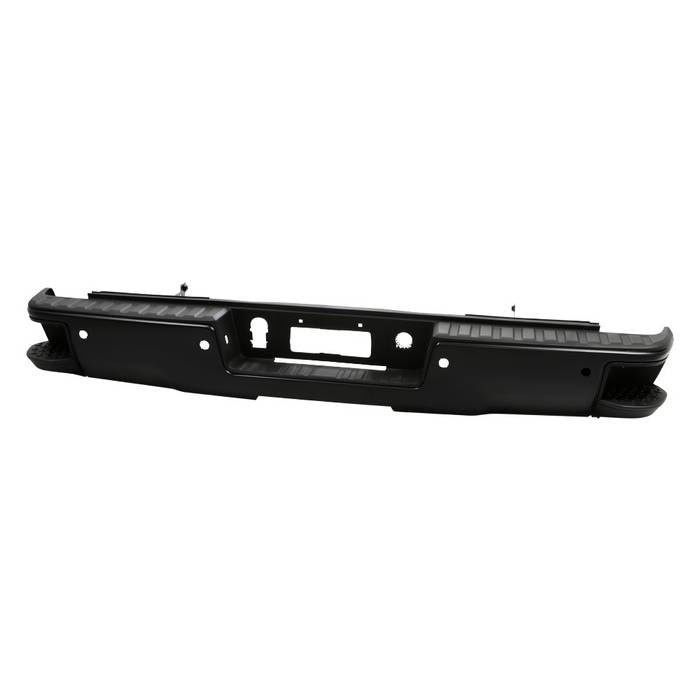 ( xTune ) Chevy 1500 14-18 / GMC Sierra 1500 14-18 ( Come with Corner Steps  Park Assist Sensor Holes   Bracket  Hardware and Step Pads )( Park Assist Sensors NOT Included ) Rear Steel Bumper - Black ( Part Link # GM1103179  OEM # 23112252-PFM )