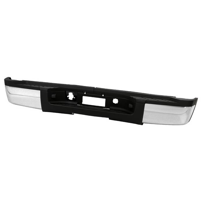 ( xTune ) 07-10 Chevy Silverado 2500HD 3500HD/GMC Sierra 2500HD 3500HD ( Don‘t Fit Models with Park Assist Sensor Holes and Dual Rear Wheels ) ( Don‘t Fit 1500 models ) OEM Style Steel Rear Bumper - Chrome ( Brackets Hardware And Step Pads All Included )