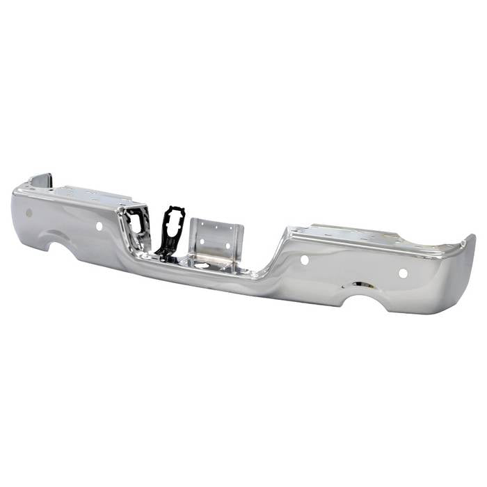 ( xTune ) Dodge Ram 1500 09-18 with Dual Exhaust Models and Parking Senor Hole Only OEM Style Steel Rear Bumper - Chrome ( Steel Bumper Shell Only   NO Hardware Included ) ( OEM Part # CH1102365 )