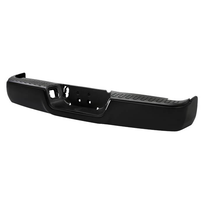 ( xTune ) Dodge Ram 1500 09-18 / Ram 2500 3500 10-12 ( Don‘t Fit Models with Parking Sensor and Dual Exhaust Models ) OEM Style Steel Rear Bumper - Black ( Brackets  Hardware  And Step Pads All Included ) ( OEM Part # CH1103120 )