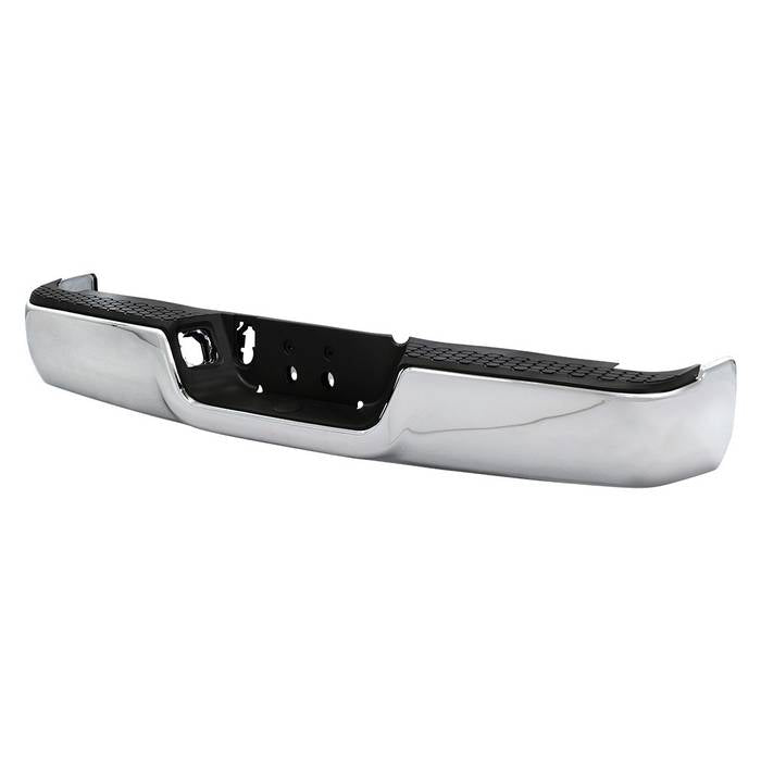 ( xTune ) Dodge Ram 1500 09-18 / Ram 2500 3500 10-12 ( Don‘t Fit Models with Parking Sensor and Dual Exhaust Models ) OEM Style Steel Rear Bumper - Chrome ( Brackets  Hardware  And Step Pads All Included ) ( OEM Part # CH1103117 )