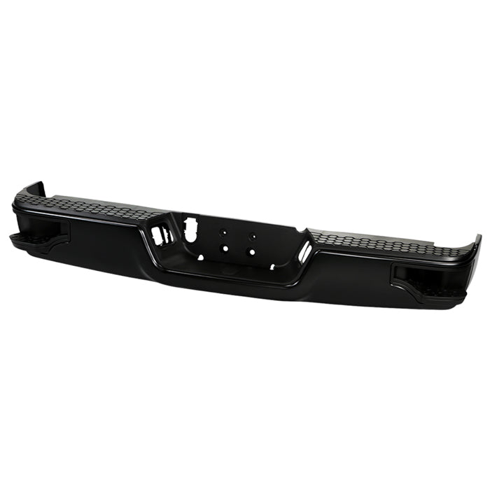 ( xTune ) Dodge Ram 1500 09-18 / Ram 2500 3500 10-12/ Ram 1500 Classic 19 ( Don‘t Fit Models with Parking Sensor and Dual Exhaust Models ) Corner Step Style Steel Rear Bumper - Black ( Brackets/Hardware/Step Pads All Included ) ( OEM Part # CH1103120 )