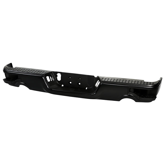 ( xTune ) Dodge Ram 1500 09-18/ Ram 1500 Classic 19 with Dual Exhaust Models Only ( Don‘t Fit Models with Parking Senor Hole ) Corner Step Style Steel Rear Bumper - Black ( Brackets  Hardware  And Step Pads All Included ) ( OEM Part # CH1103123 )