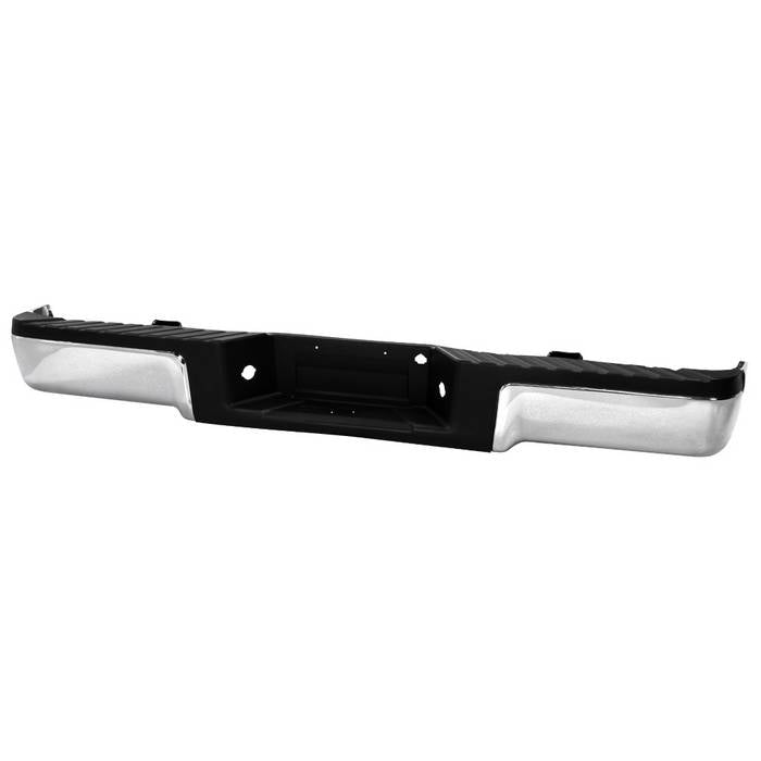 ( xTune ) Ford F150 Styeside Standard Bed 09-14 w/o Parking Sensor Holes & Hitch Rear Bumper Assembly ( All Hardware  Brackets  Lights and Step Pads Included ) - Chrome ( Part Link # FO1103160   OEM Part # 9L3Z17906A )