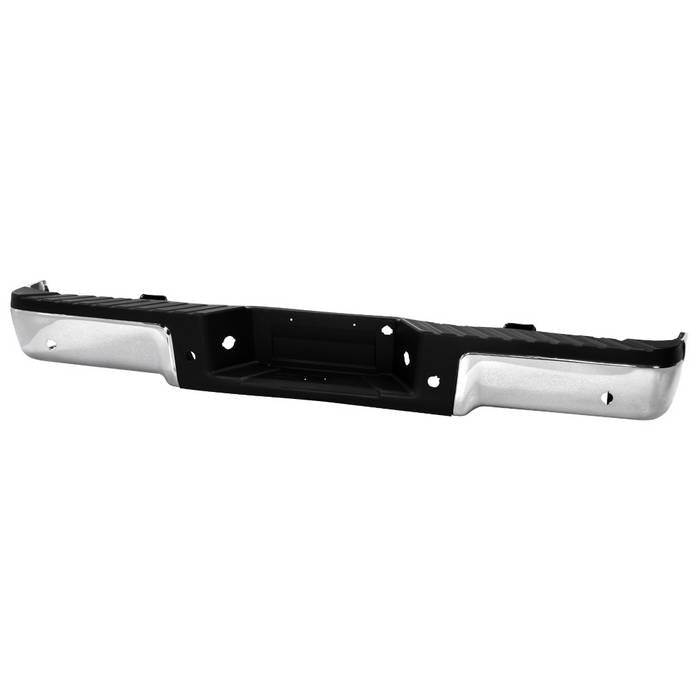 ( xTune ) Ford F150 Styeside Standard Bed 09-14 w/ Parking Sensor Holes w/o Hitch Rear Bumper Assembly ( All Hardware  Brackets  Lights and Step Pads Included )  - Chrome ( Part Link # FO1103166   OEM Part # 9L3Z17906B )